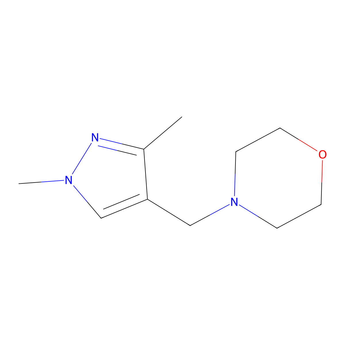 4-[(1,3-dimethyl-1H-pyrazol-4-yl)methyl]morpholine molecular structure, CAS 2097867-84-8