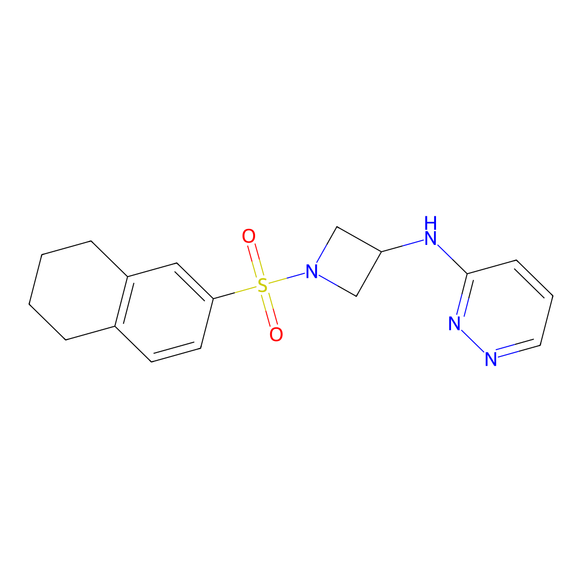 N-[1-(5,6,7,8-tetrahydronaphthalene-2-sulfonyl)azetidin-3-yl]pyridazin-3-amine molecular structure, CAS 2097868-30-7