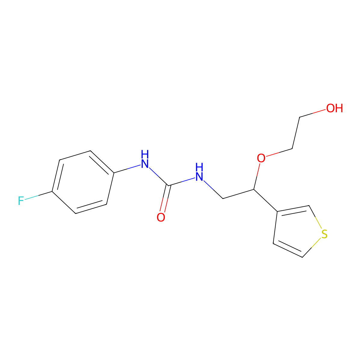 1-(4-Fluorophenyl)-3-[2-(2-hydroxyethoxy)-2-(thiophen-3-yl)ethyl]urea molecular structure, CAS 2097868-39-6