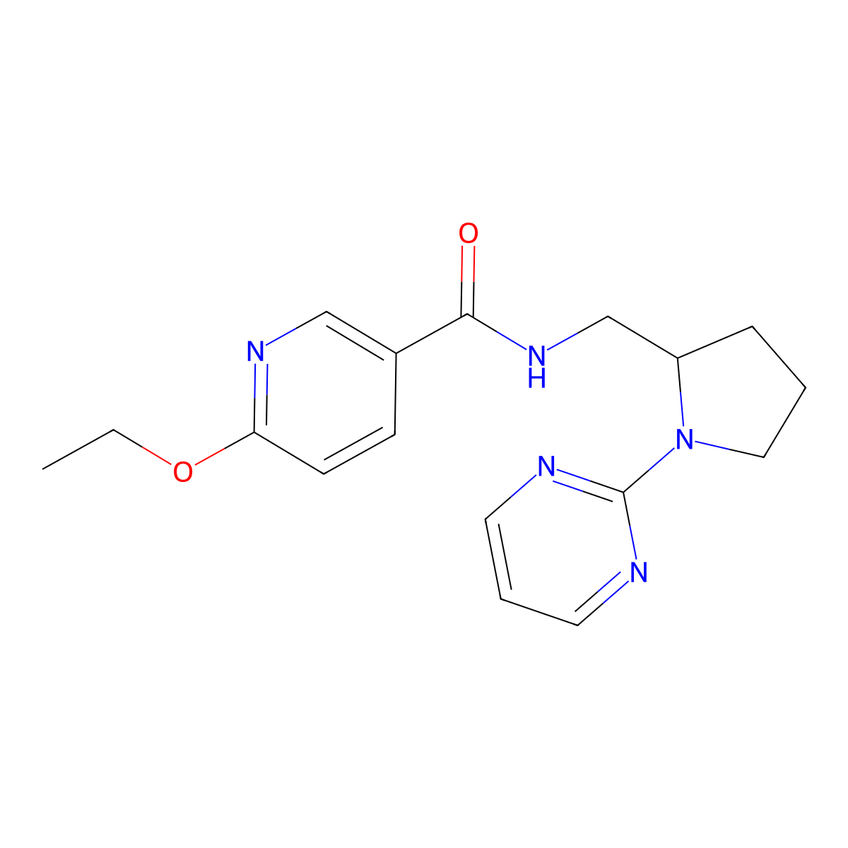 6-ethoxy-N-{[1-(pyrimidin-2-yl)pyrrolidin-2-yl]methyl}pyridine-3-carboxamide molecular structure, CAS 2097868-43-2