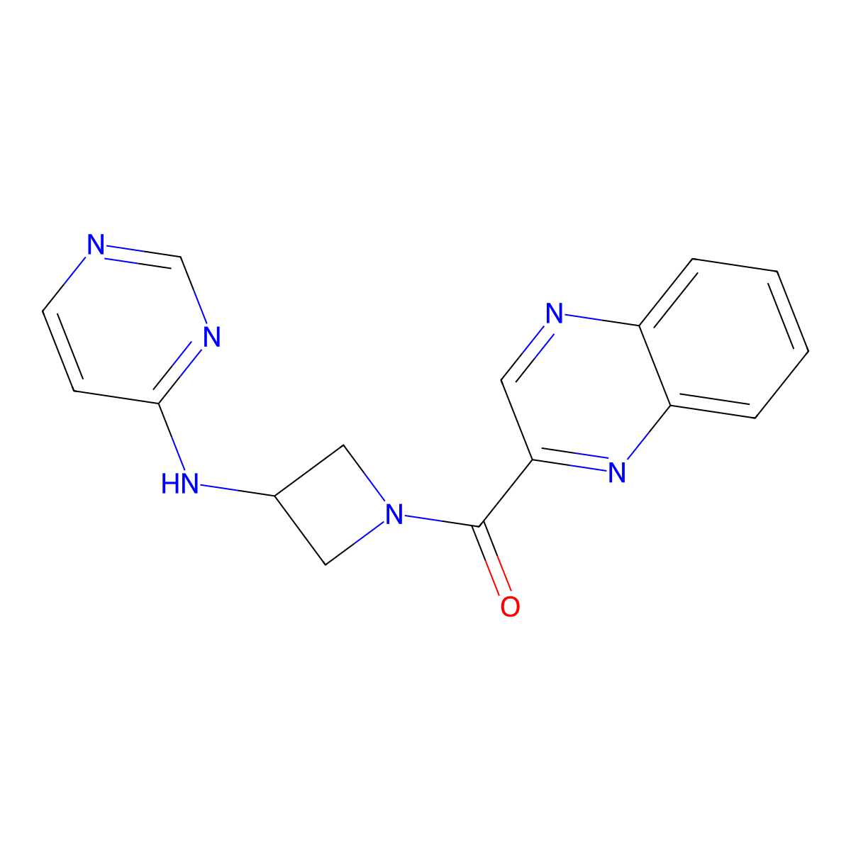 N-[1-(quinoxaline-2-carbonyl)azetidin-3-yl]pyrimidin-4-amine molecular structure, CAS 2097868-45-4