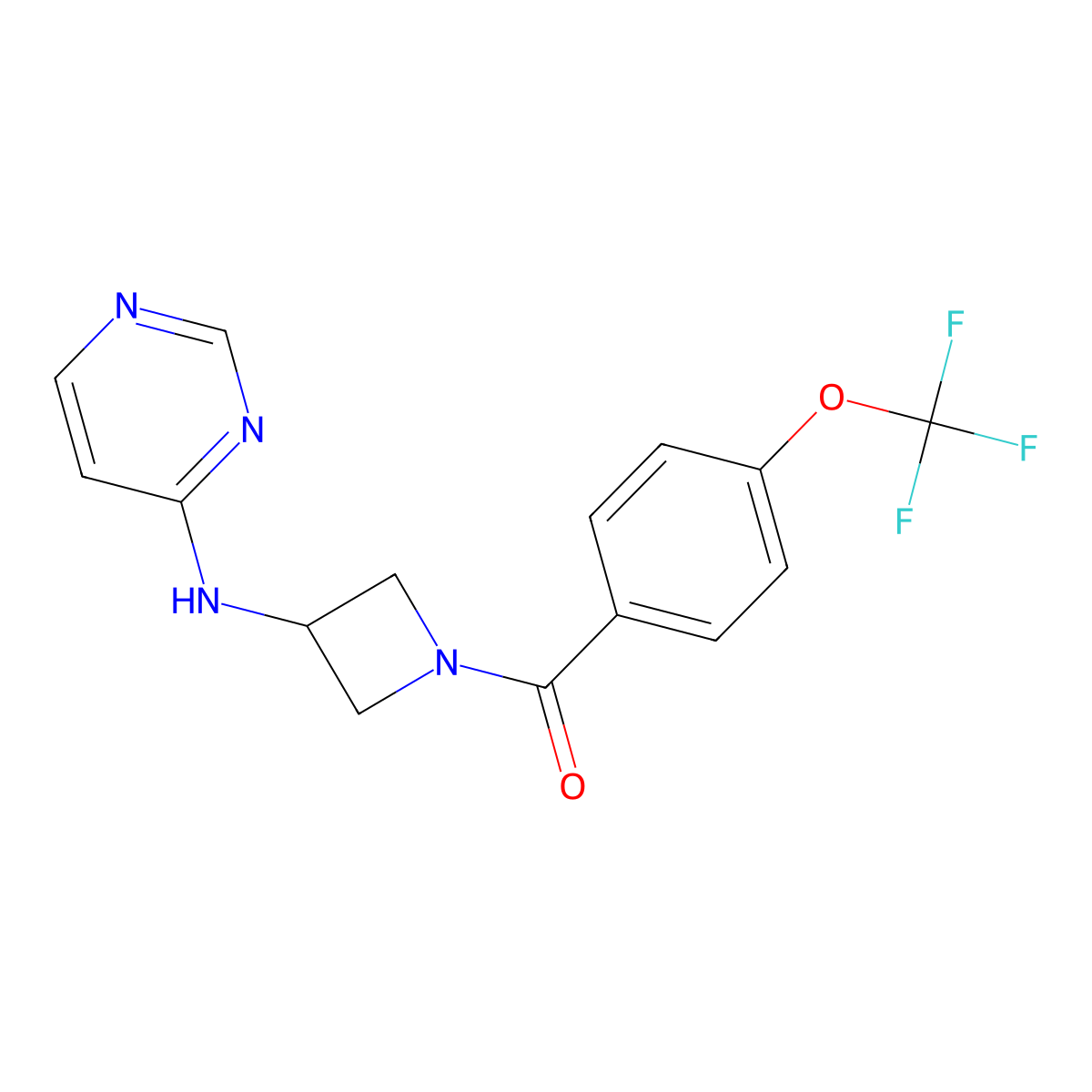 N-{1-[4-(trifluoromethoxy)benzoyl]azetidin-3-yl}pyrimidin-4-amine molecular structure, CAS 2097868-50-1