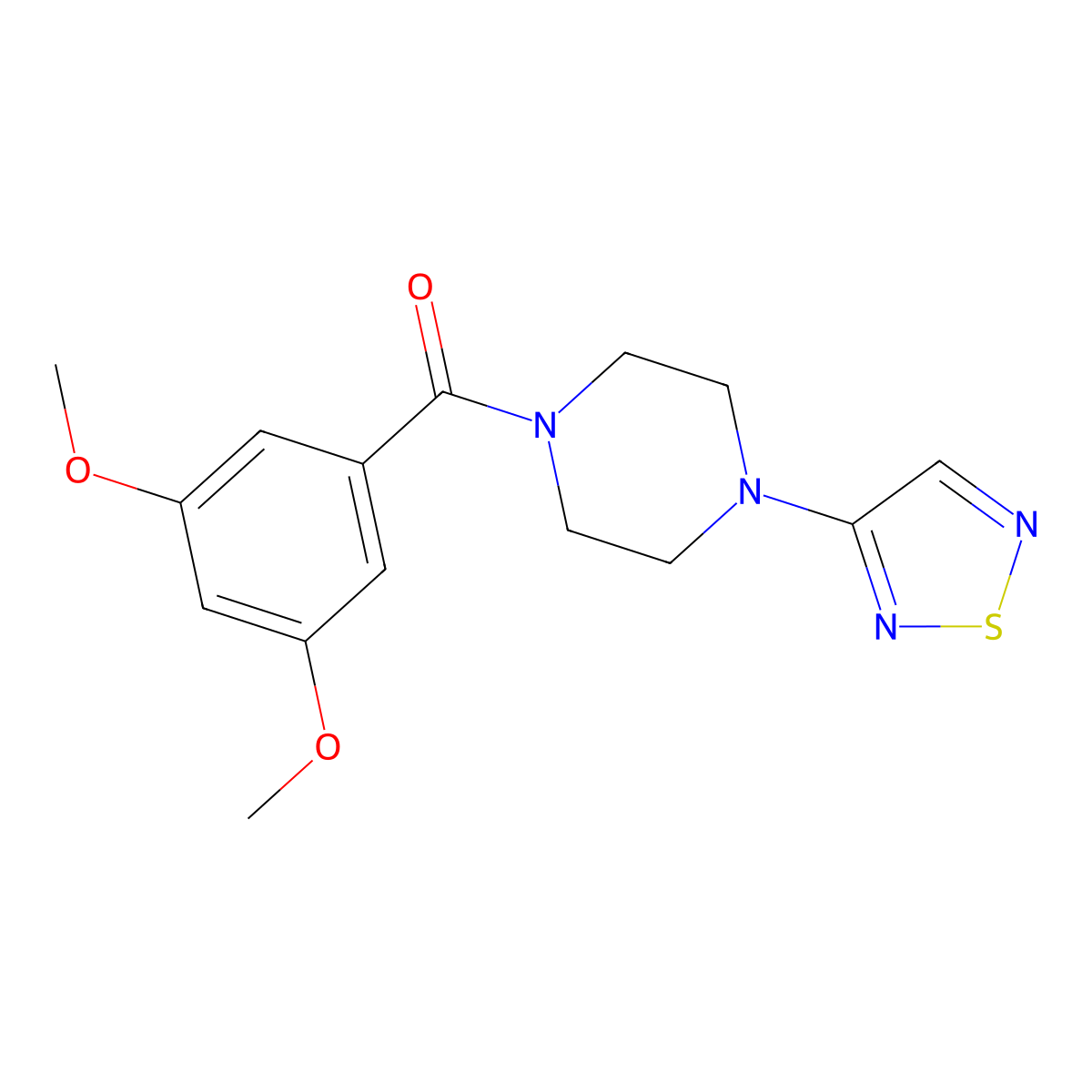 1-(3,5-Dimethoxybenzoyl)-4-(1,2,5-thiadiazol-3-yl)piperazine molecular structure, CAS 2097868-62-5