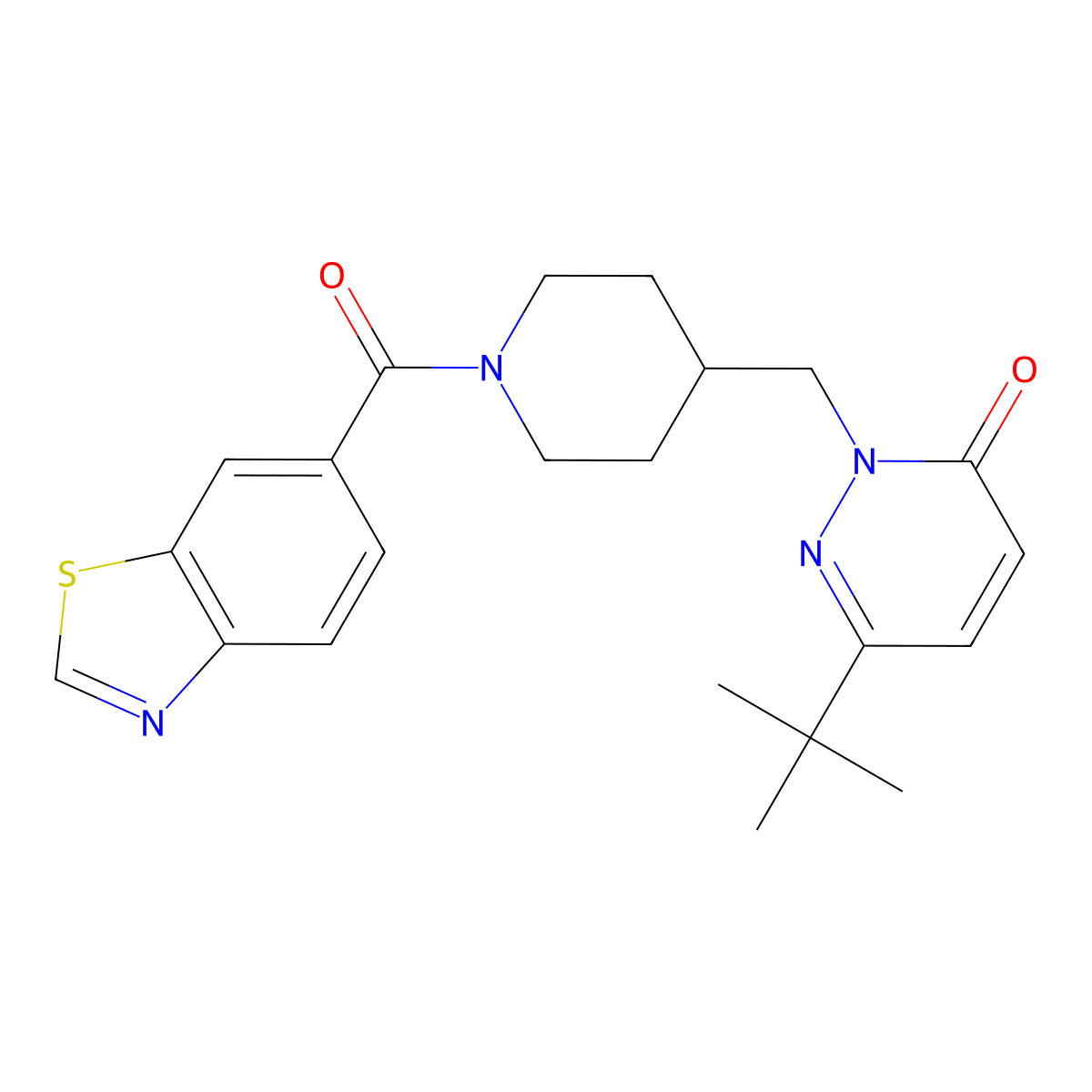 2-{[1-(1,3-Benzothiazole-6-carbonyl)piperidin-4-yl]methyl}-6-tert-butyl-2,3-dihydropyridazin-3-one molecular structure, CAS 2097868-82-9