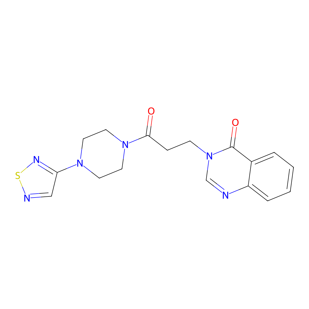 3-{3-Oxo-3-[4-(1,2,5-thiadiazol-3-yl)piperazin-1-yl]propyl}-3,4-dihydroquinazolin-4-one molecular structure, CAS 2097868-84-1