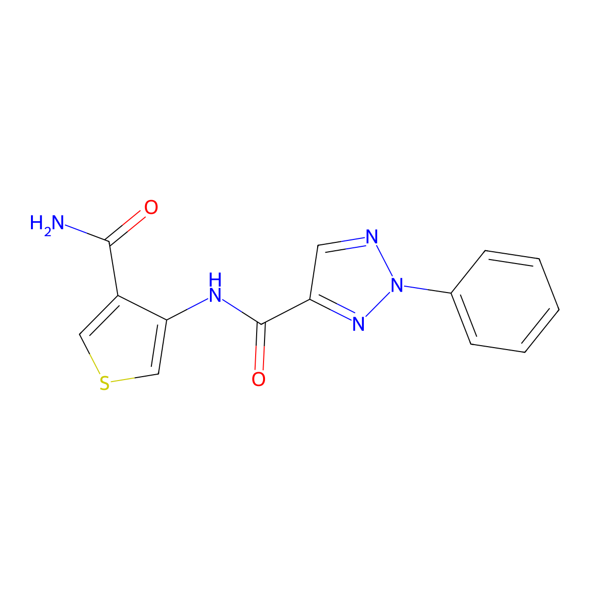 N-(4-carbamoylthiophen-3-yl)-2-phenyl-2H-1,2,3-triazole-4-carboxamide molecular structure, CAS 2097868-88-5