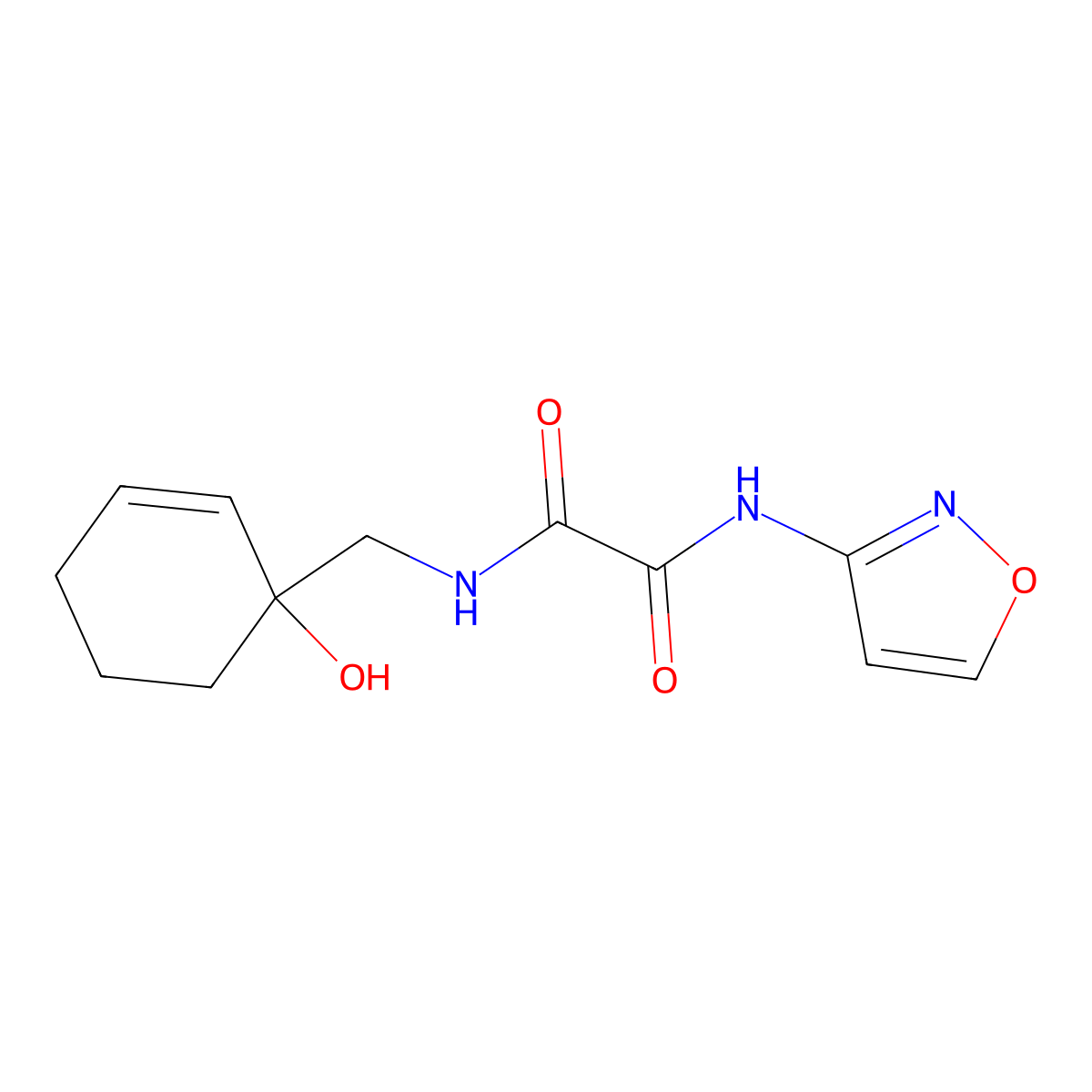 N'-[(1-hydroxycyclohex-2-en-1-yl)methyl]-N-(1,2-oxazol-3-yl)ethanediamide molecular structure, CAS 2097868-95-4