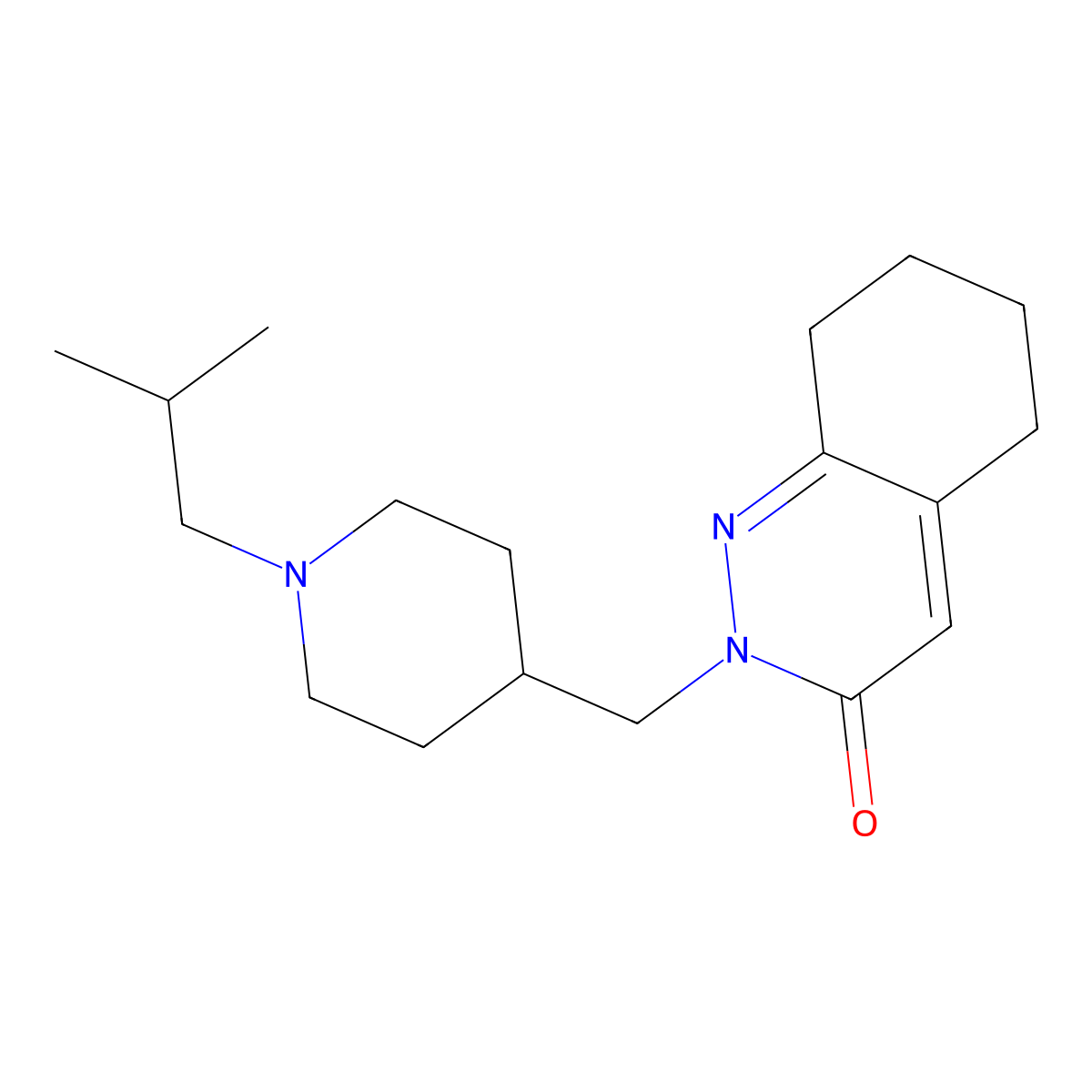2-{[1-(2-Methylpropyl)piperidin-4-yl]methyl}-2,3,5,6,7,8-hexahydrocinnolin-3-one molecular structure, CAS 2097869-07-1