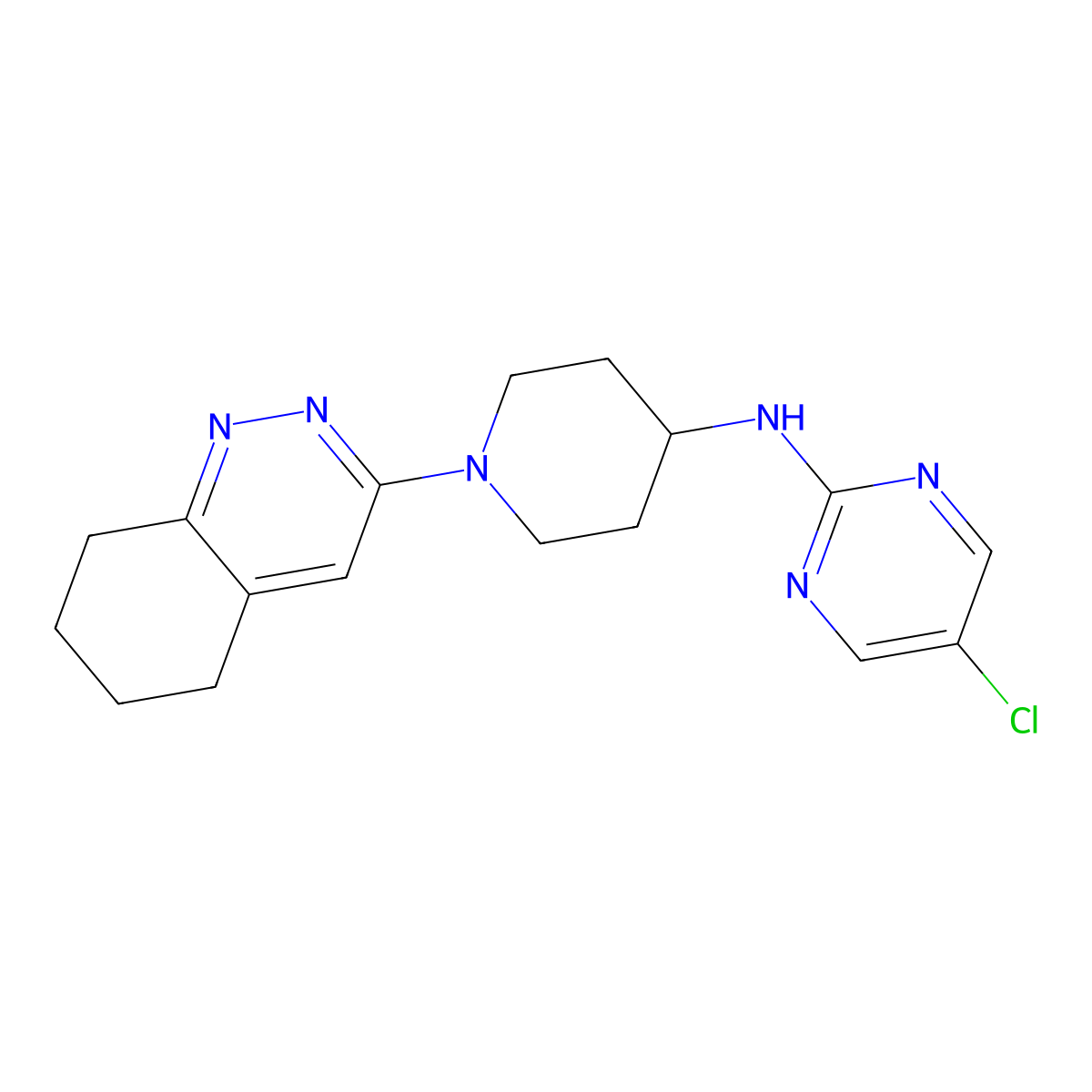5-chloro-N-[1-(5,6,7,8-tetrahydrocinnolin-3-yl)piperidin-4-yl]pyrimidin-2-amine molecular structure, CAS 2097869-14-0