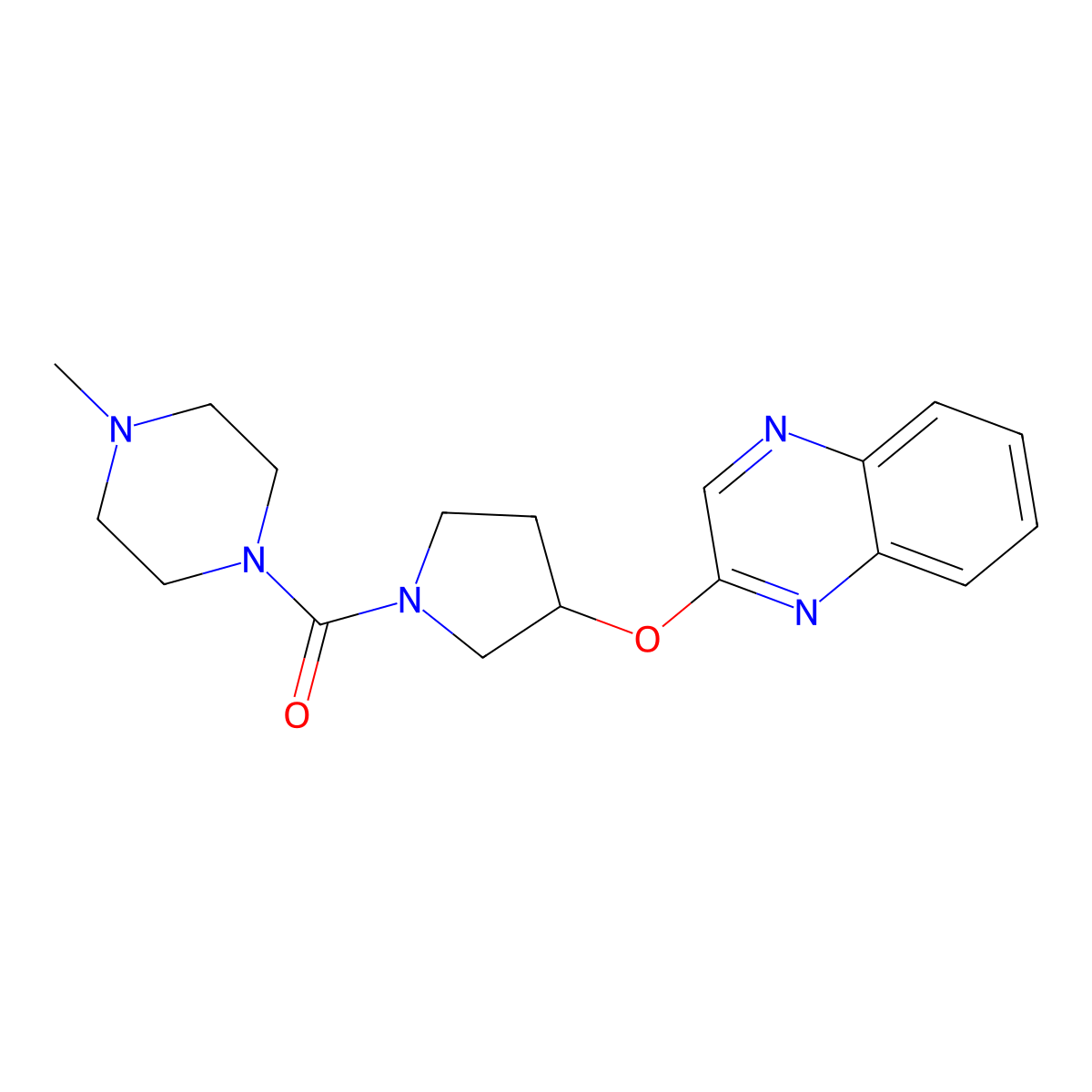 2-{[1-(4-Methylpiperazine-1-carbonyl)pyrrolidin-3-yl]oxy}quinoxaline molecular structure, CAS 2097869-19-5