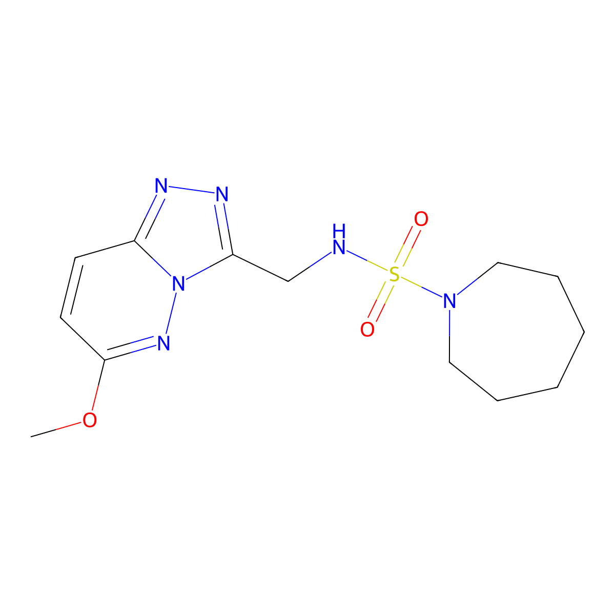 N-({6-methoxy-[1,2,4]triazolo[4,3-b]pyridazin-3-yl}methyl)azepane-1-sulfonamide molecular structure, CAS 2097869-20-8
