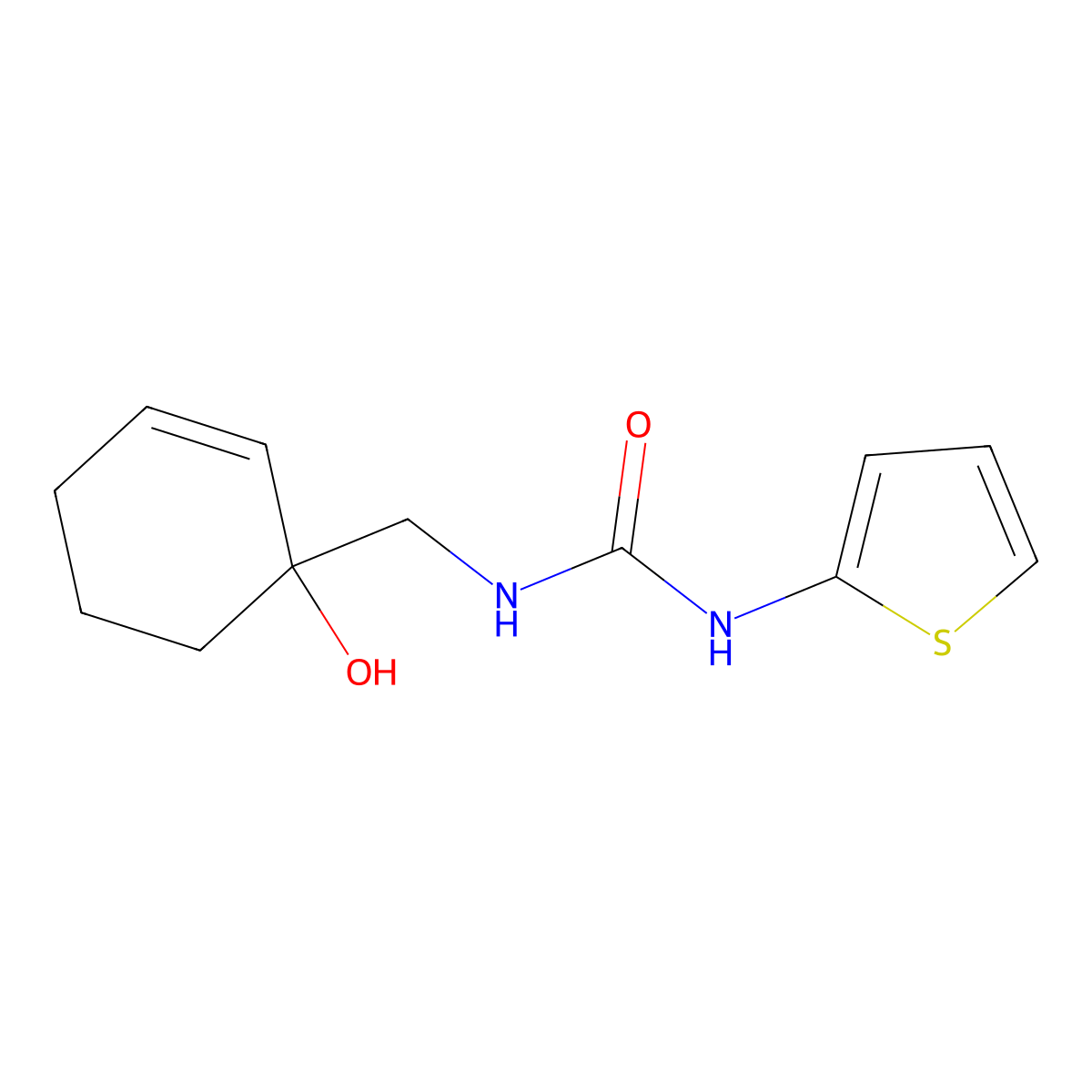 1-[(1-Hydroxycyclohex-2-en-1-yl)methyl]-3-(thiophen-2-yl)urea molecular structure, CAS 2097869-29-7