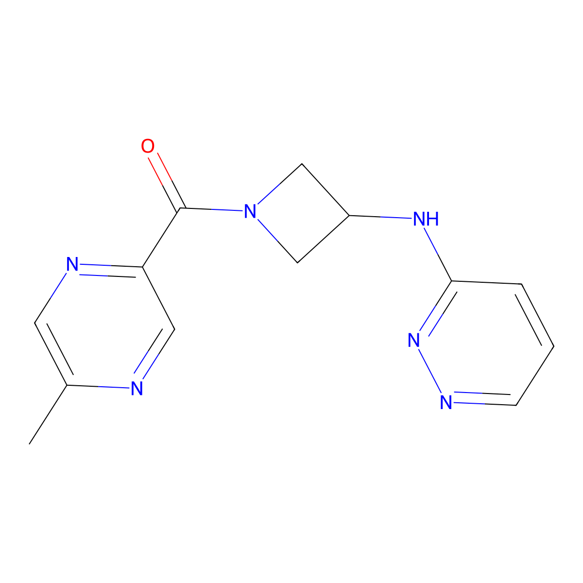 N-[1-(5-methylpyrazine-2-carbonyl)azetidin-3-yl]pyridazin-3-amine molecular structure, CAS 2097869-31-1