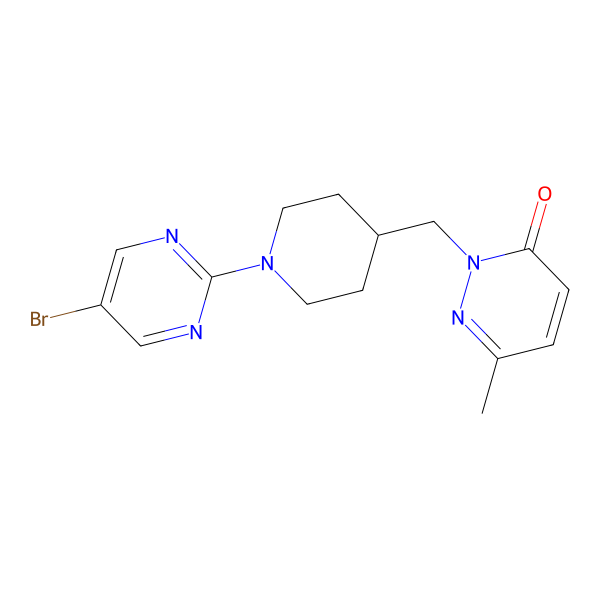 2-{[1-(5-Bromopyrimidin-2-yl)piperidin-4-yl]methyl}-6-methyl-2,3-dihydropyridazin-3-one molecular structure, CAS 2097869-33-3