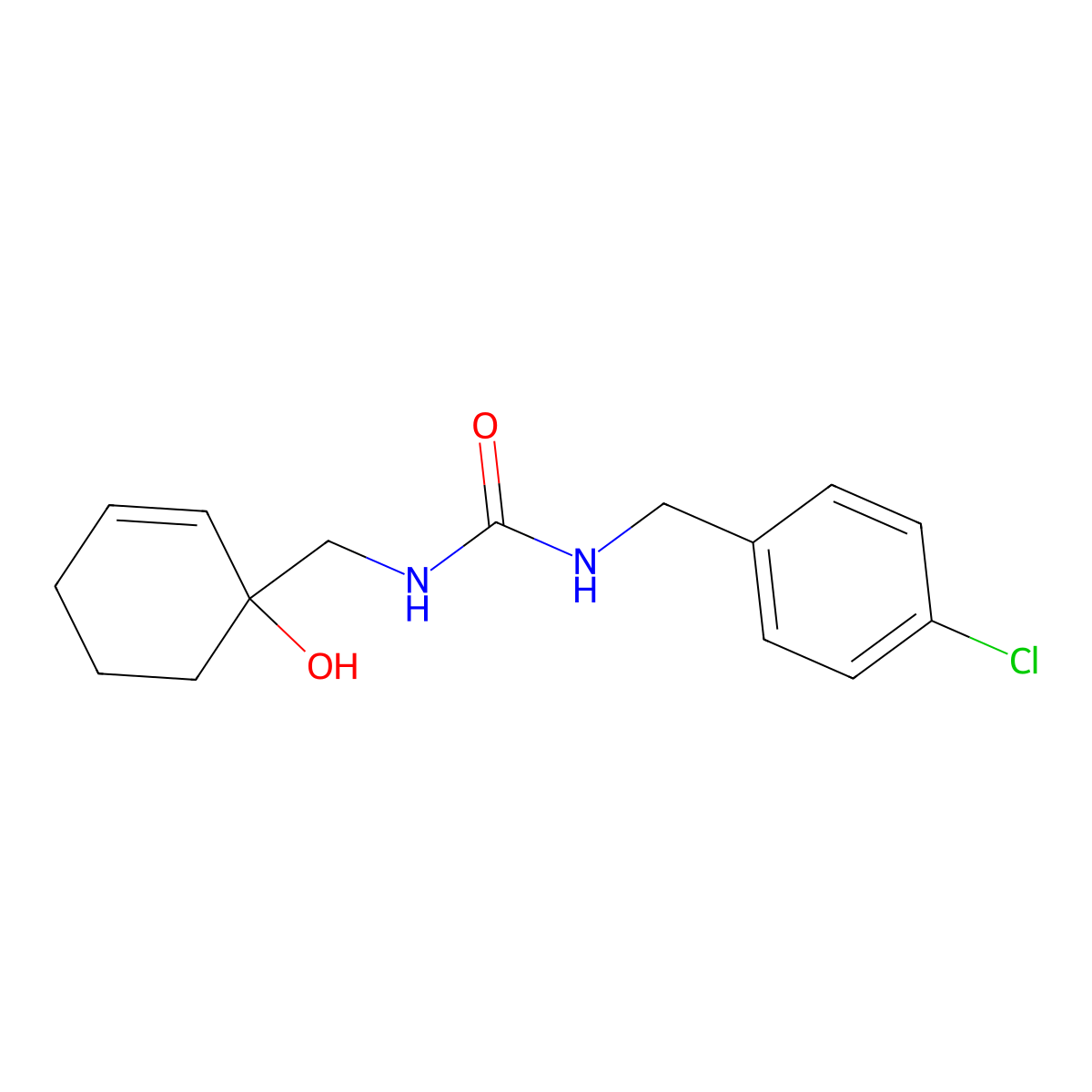 1-[(4-Chlorophenyl)methyl]-3-[(1-hydroxycyclohex-2-en-1-yl)methyl]urea molecular structure, CAS 2097869-36-6