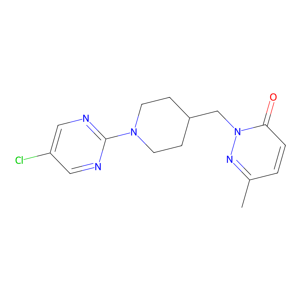 2-{[1-(5-Chloropyrimidin-2-yl)piperidin-4-yl]methyl}-6-methyl-2,3-dihydropyridazin-3-one molecular structure, CAS 2097869-45-7