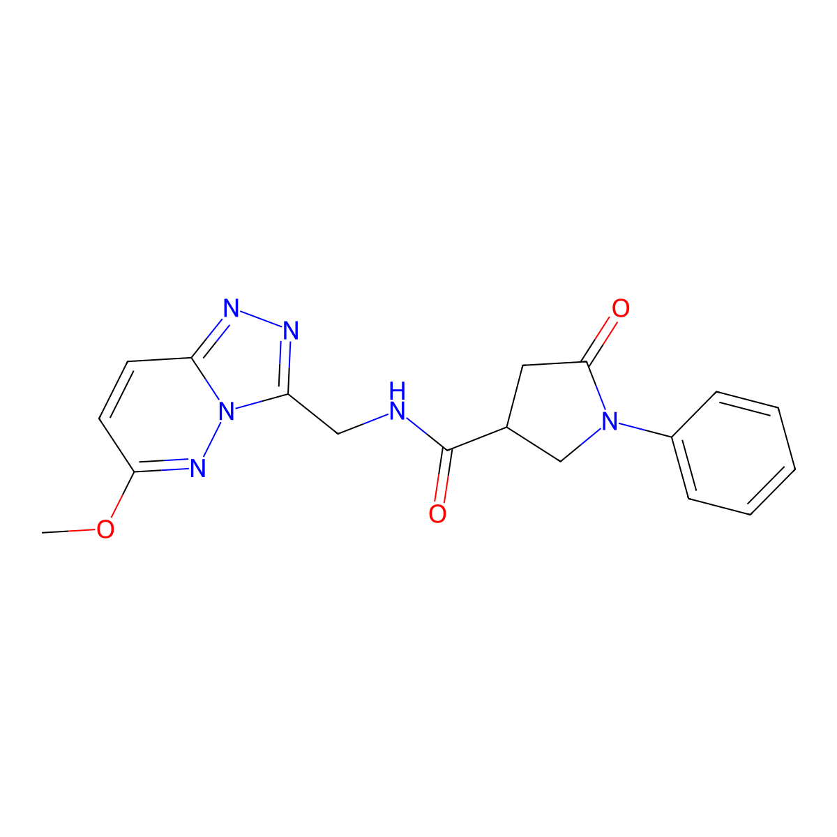 N-({6-methoxy-[1,2,4]triazolo[4,3-b]pyridazin-3-yl}methyl)-5-oxo-1-phenylpyrrolidine-3-carboxamide molecular structure, CAS 2097869-48-0