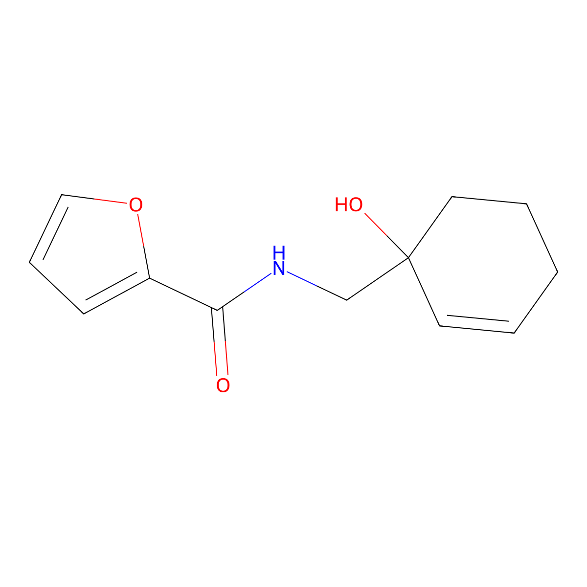 N-[(1-hydroxycyclohex-2-en-1-yl)methyl]furan-2-carboxamide molecular structure, CAS 2097869-50-4