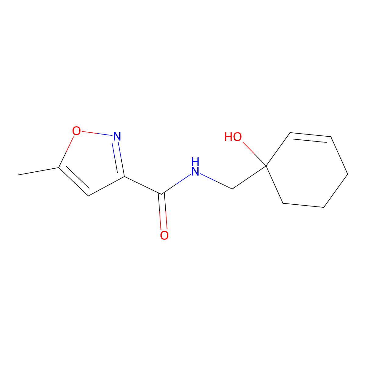 N-[(1-hydroxycyclohex-2-en-1-yl)methyl]-5-methyl-1,2-oxazole-3-carboxamide molecular structure, CAS 2097869-52-6