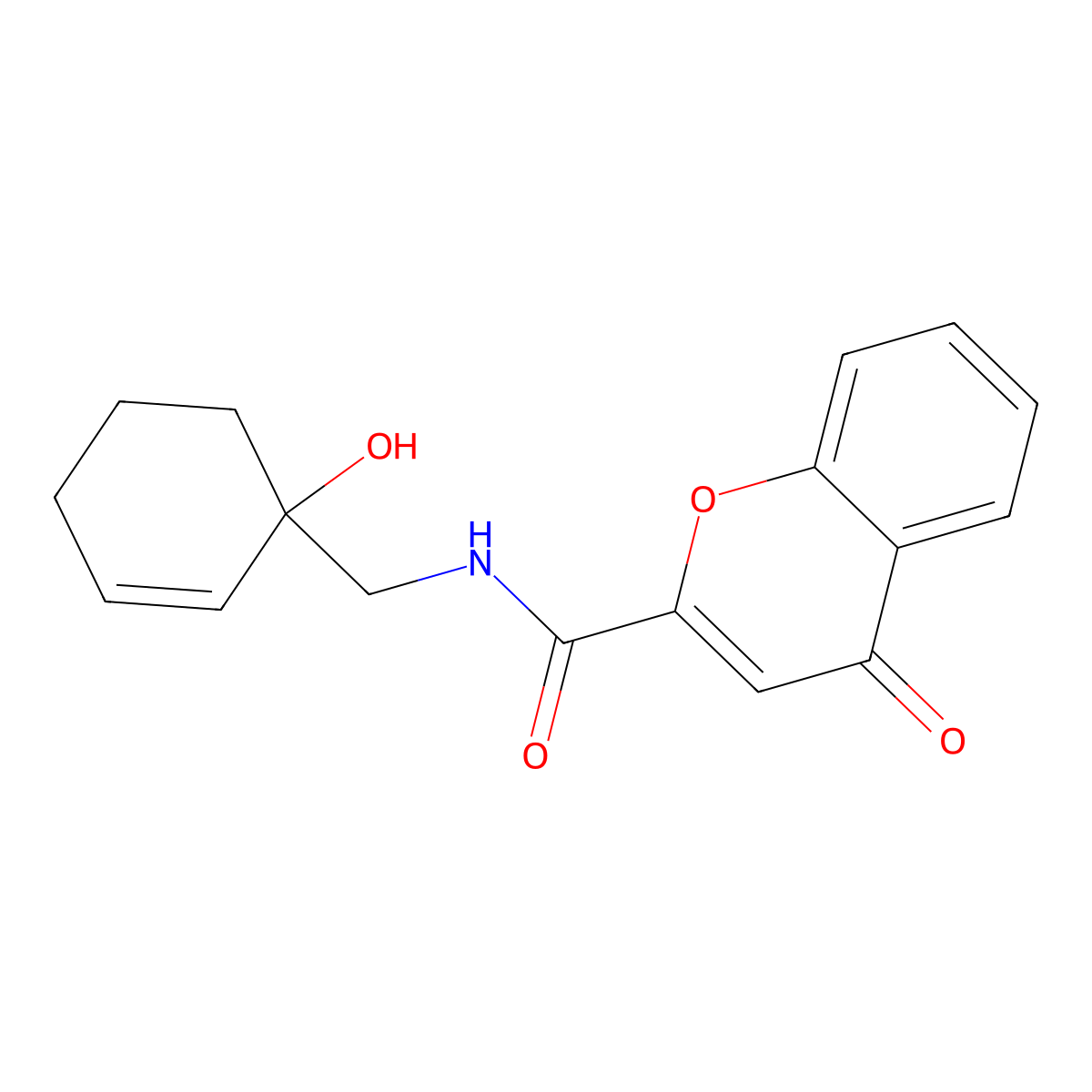 N-[(1-hydroxycyclohex-2-en-1-yl)methyl]-4-oxo-4H-chromene-2-carboxamide molecular structure, CAS 2097871-88-8