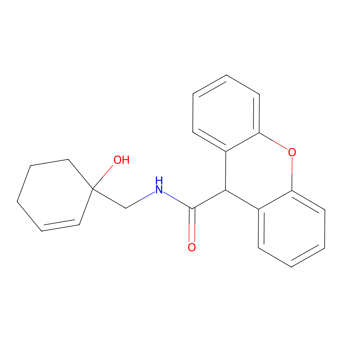 N-[(1-hydroxycyclohex-2-en-1-yl)methyl]-9H-xanthene-9-carboxamide molecular structure, CAS 2097871-93-5