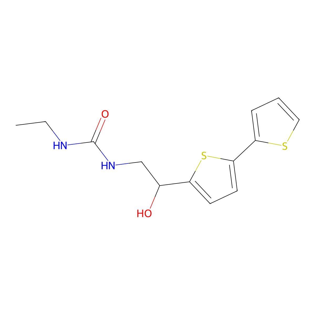 1-(2-{[2,2'-Bithiophene]-5-yl}-2-hydroxyethyl)-3-ethylurea molecular structure, CAS 2097871-97-9