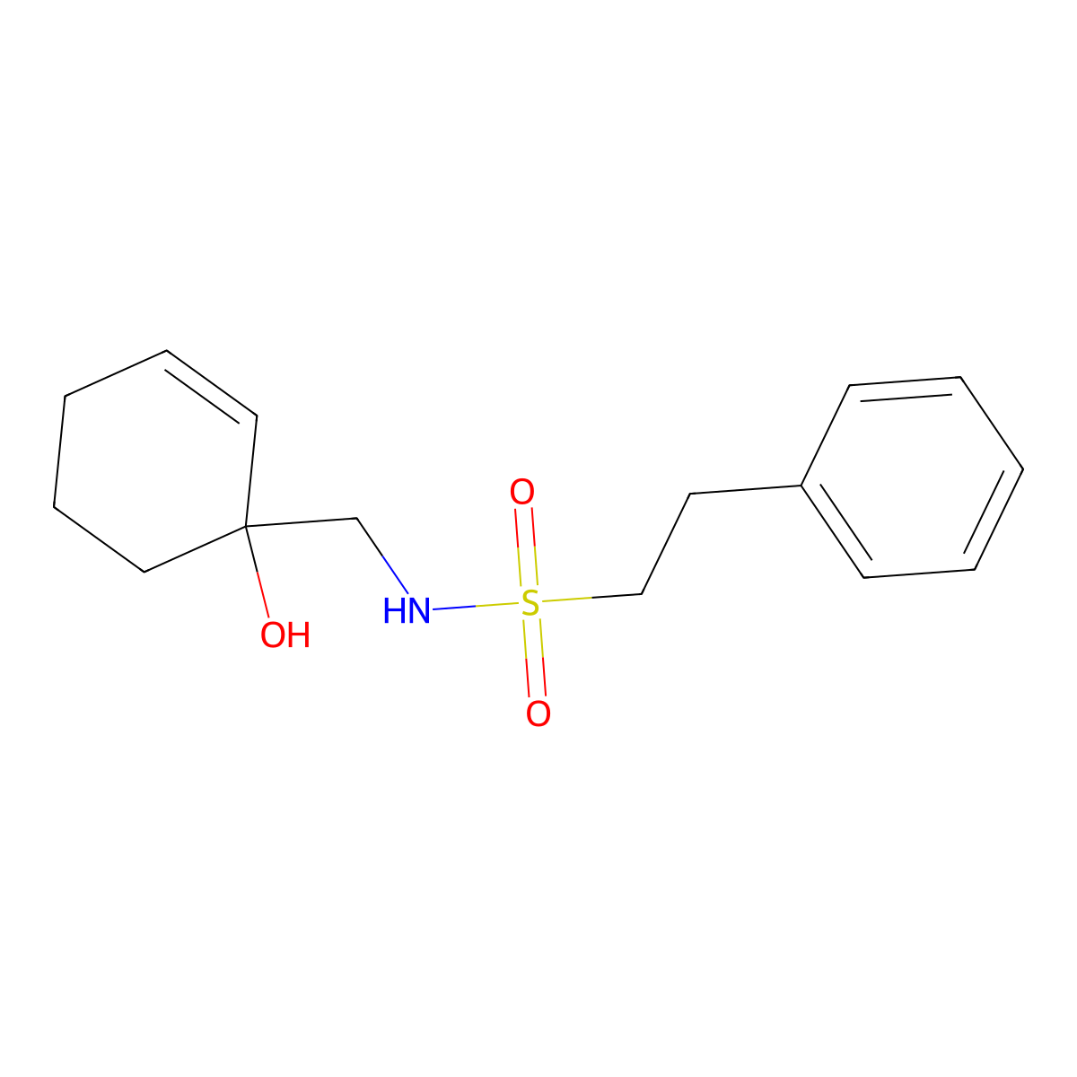 N-[(1-hydroxycyclohex-2-en-1-yl)methyl]-2-phenylethane-1-sulfonamide molecular structure, CAS 2097872-01-8