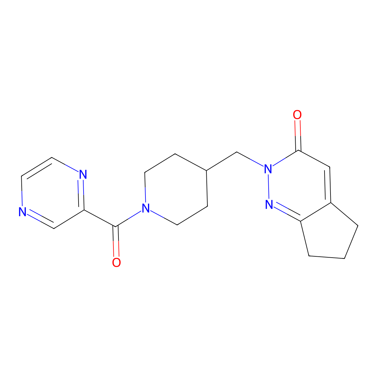 2-{[1-(pyrazine-2-carbonyl)piperidin-4-yl]methyl}-2H,3H,5H,6H,7H-cyclopenta[c]pyridazin-3-one molecular structure, CAS 2097872-02-9