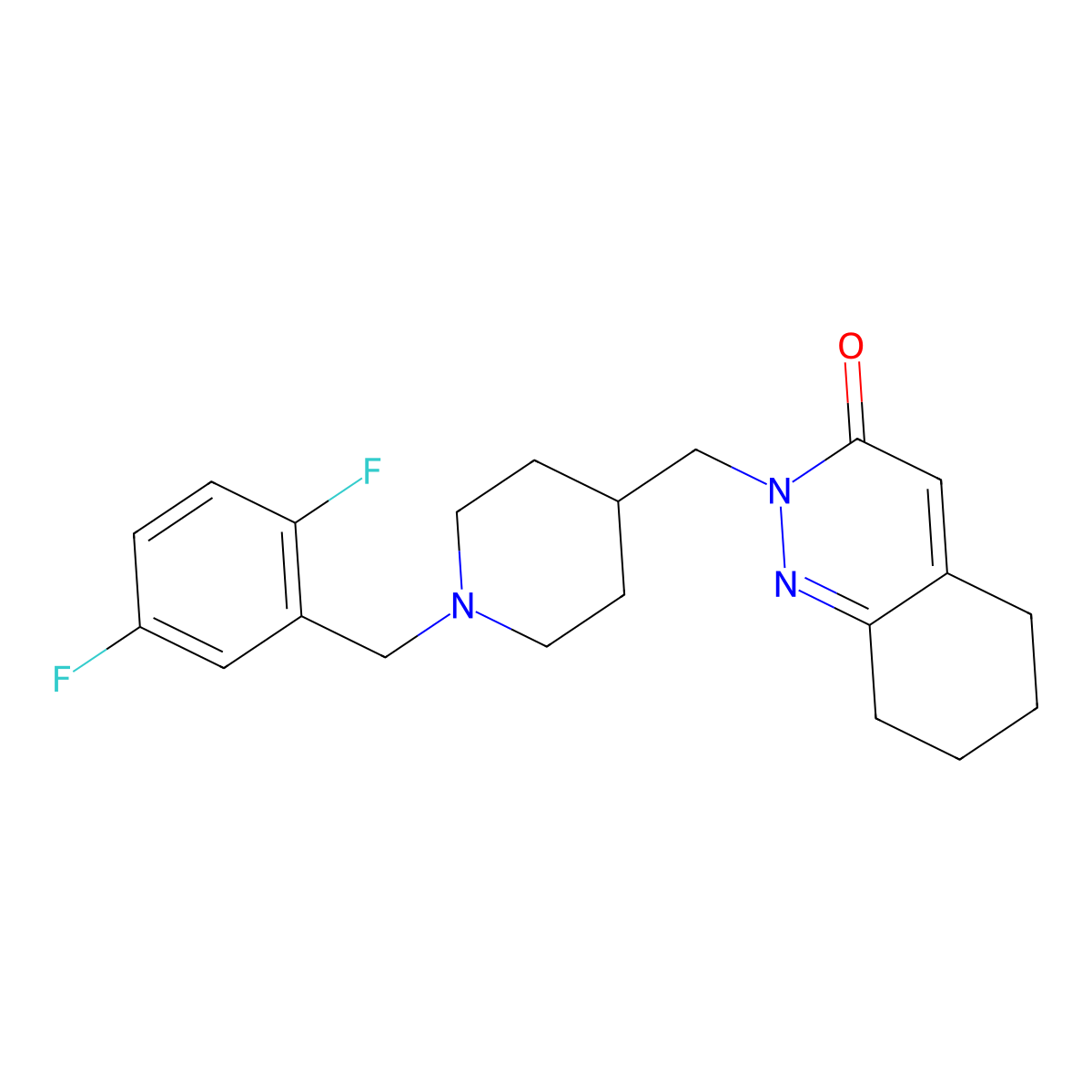 2-({1-[(2,5-Difluorophenyl)methyl]piperidin-4-yl}methyl)-2,3,5,6,7,8-hexahydrocinnolin-3-one molecular structure, CAS 2097872-11-0