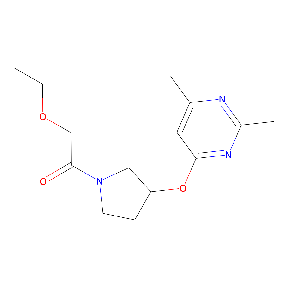 1-{3-[(2,6-Dimethylpyrimidin-4-yl)oxy]pyrrolidin-1-yl}-2-ethoxyethan-1-one molecular structure, CAS 2097872-21-2