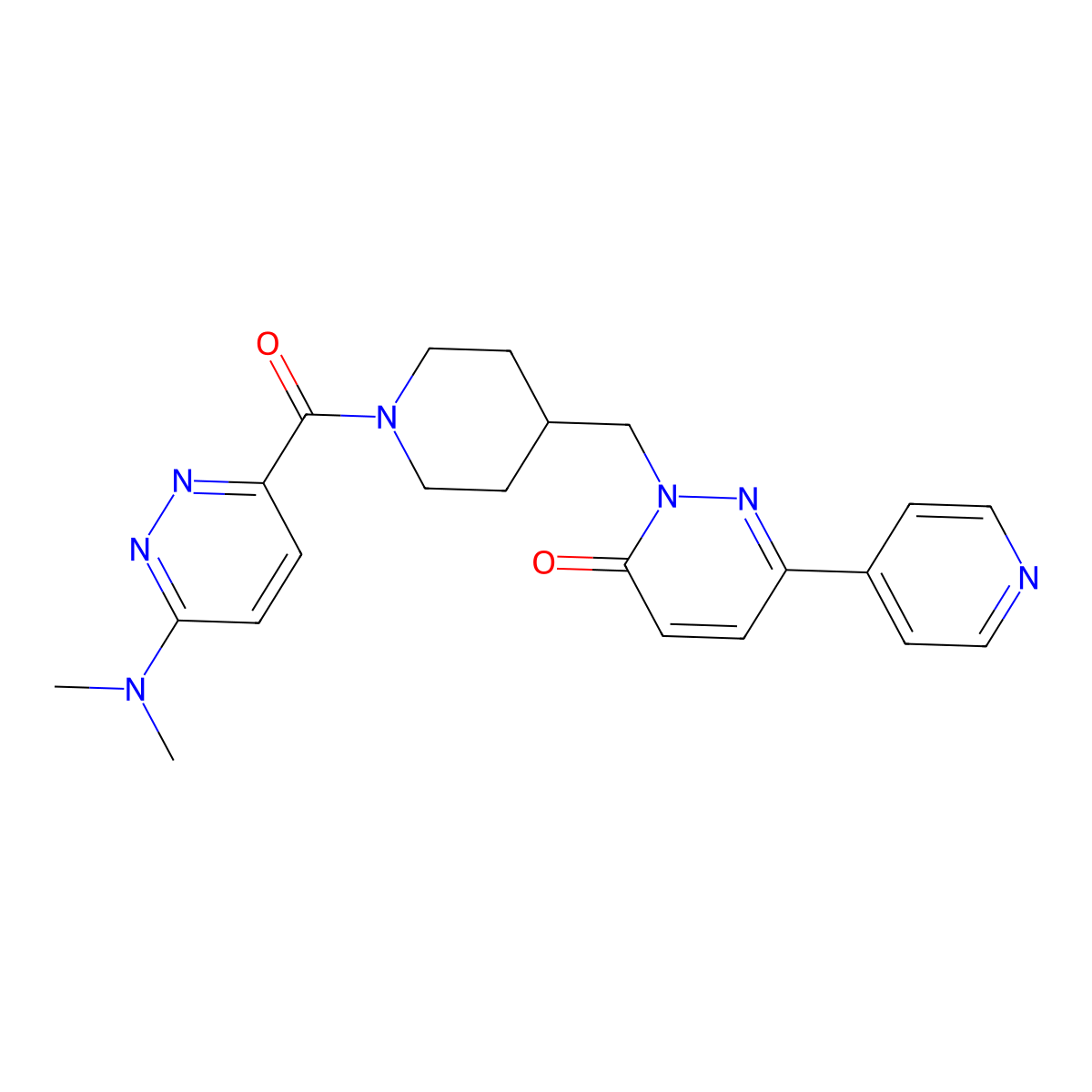 2-({1-[6-(Dimethylamino)pyridazine-3-carbonyl]piperidin-4-yl}methyl)-6-(pyridin-4-yl)-2,3-dihydropyridazin-3-one molecular structure, CAS 2097872-22-3