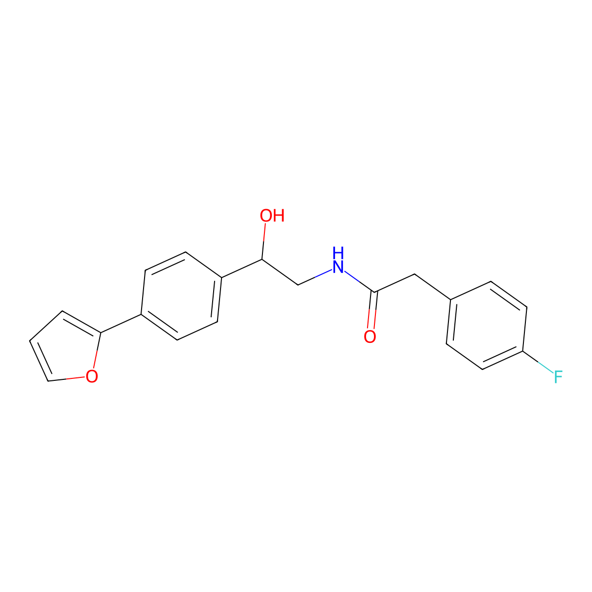 2-(4-fluorophenyl)-N-{2-[4-(furan-2-yl)phenyl]-2-hydroxyethyl}acetamide molecular structure, CAS 2097872-31-4