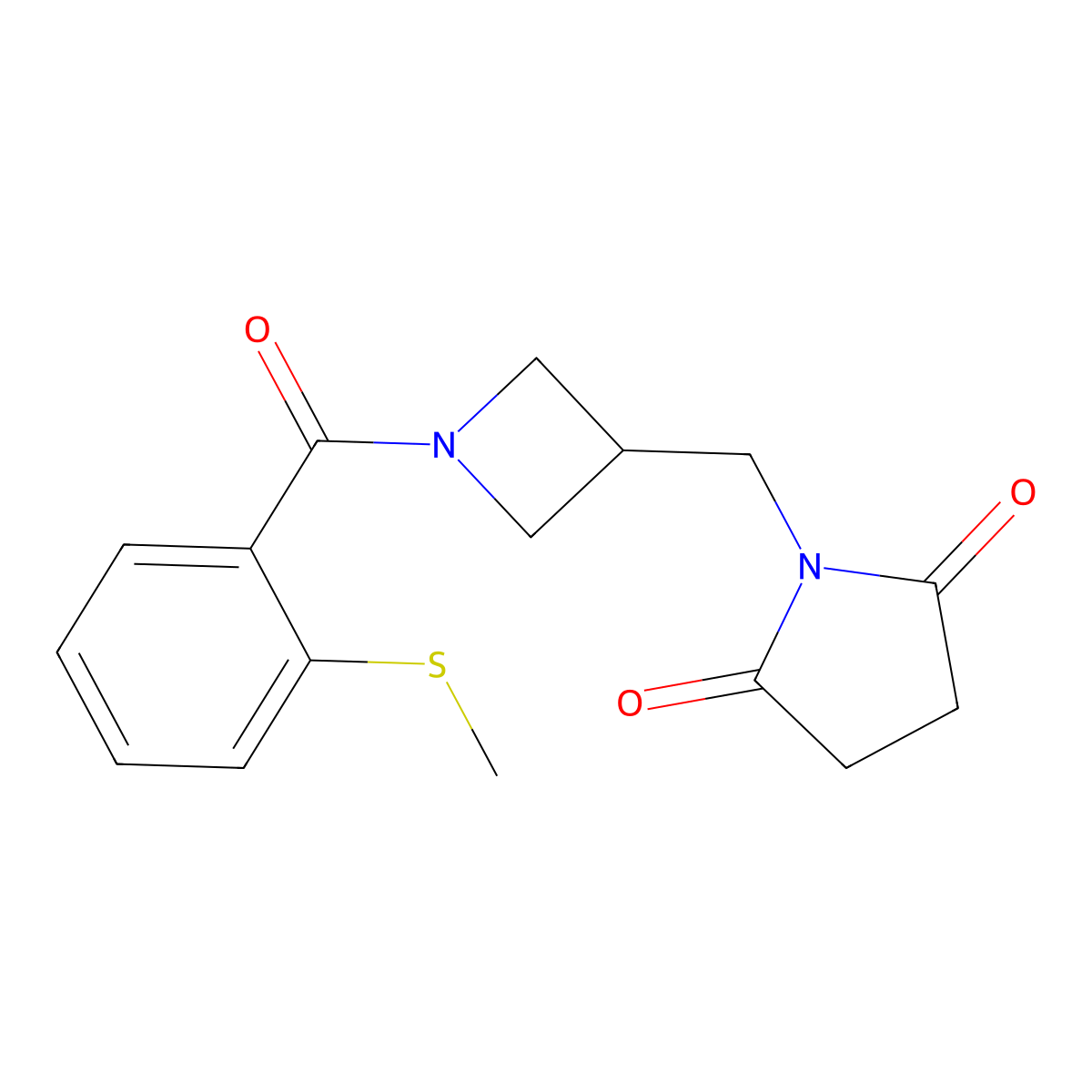 1-({1-[2-(Methylsulfanyl)benzoyl]azetidin-3-yl}methyl)pyrrolidine-2,5-dione molecular structure, CAS 2097872-45-0