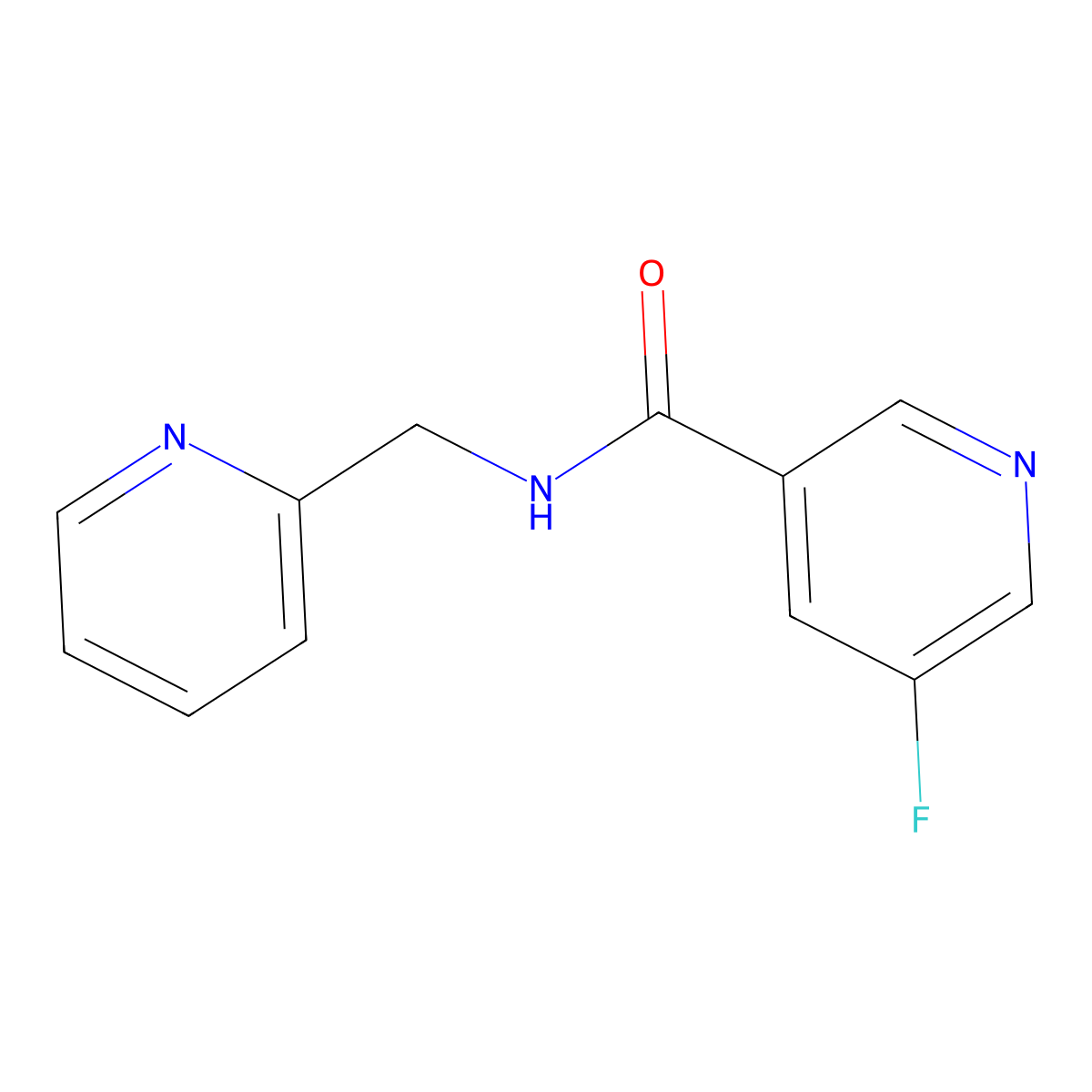 5-fluoro-N-(pyridin-2-ylmethyl)nicotinamide molecular structure, CAS 2097872-48-3