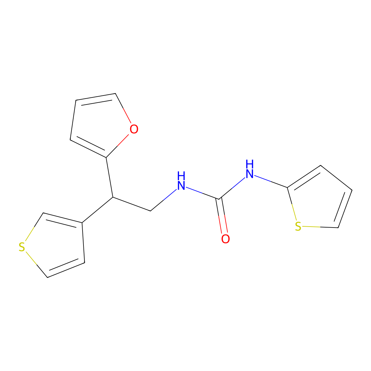 1-[2-(Furan-2-yl)-2-(thiophen-3-yl)ethyl]-3-(thiophen-2-yl)urea molecular structure, CAS 2097872-57-4