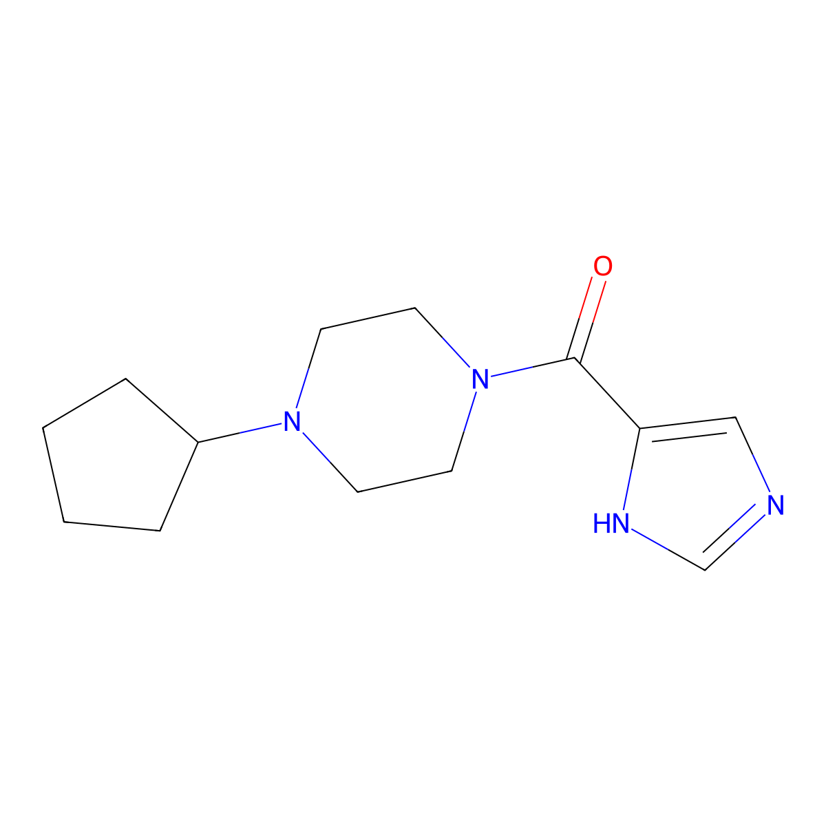 (4-cyclopentylpiperazin-1-yl)(1H-imidazol-4-yl)methanone molecular structure, CAS 2097872-59-6