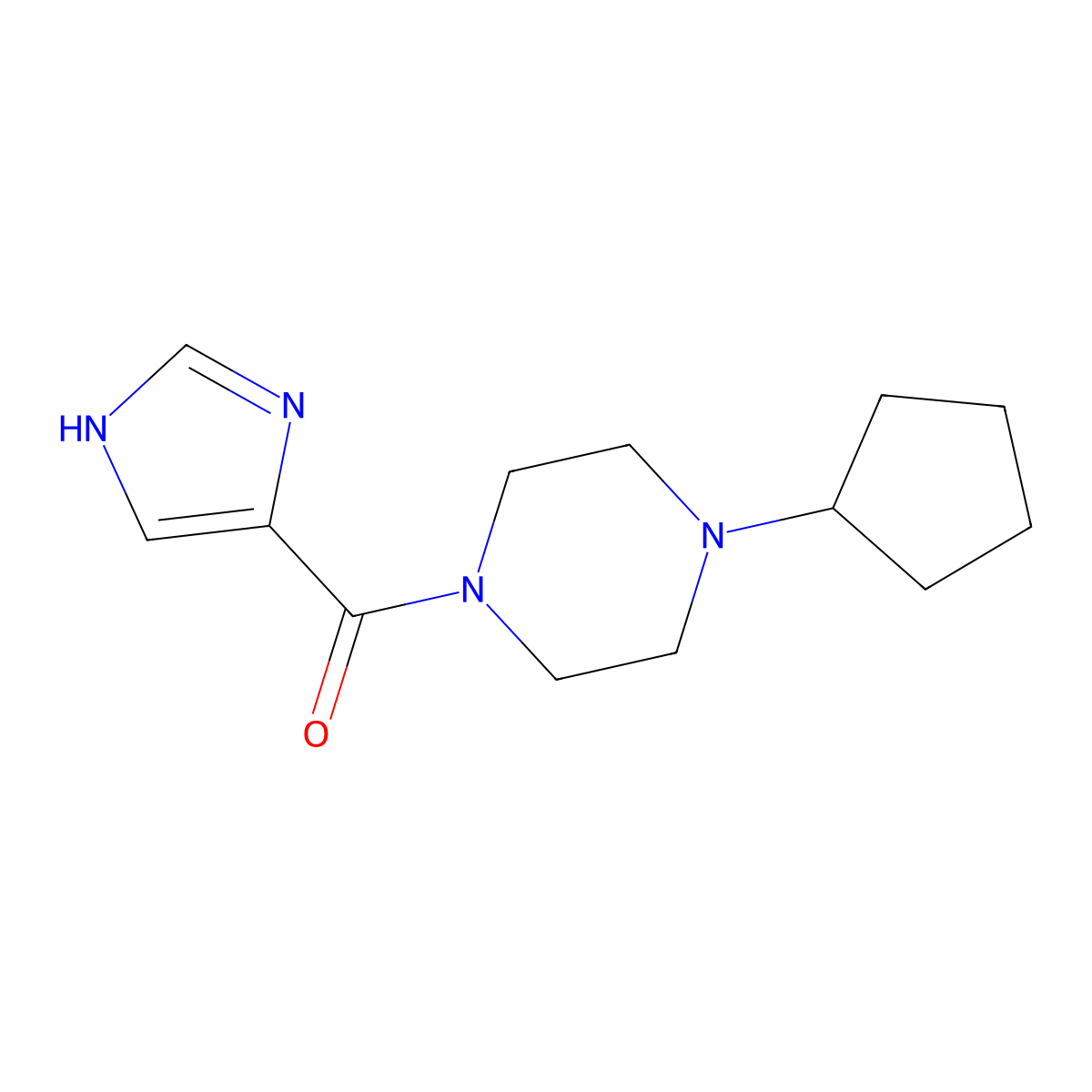 (4-cyclopentylpiperazin-1-yl)(1H-imidazol-4-yl)methanone molecular structure, CAS 2097872-59-6