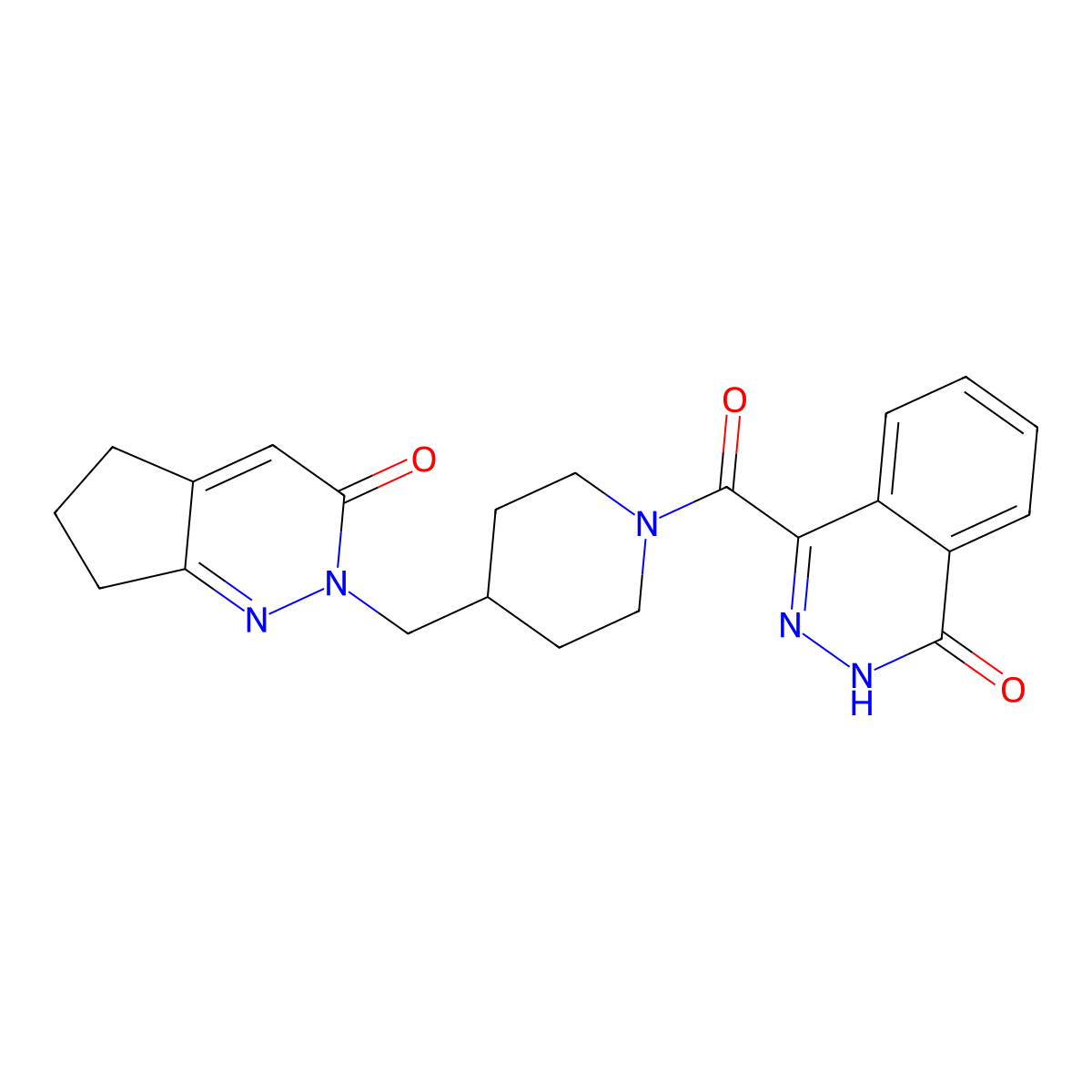 4-[4-({3-oxo-2H,3H,5H,6H,7H-cyclopenta[c]pyridazin-2-yl}methyl)piperidine-1-carbonyl]-1,2-dihydrophthalazin-1-one molecular structure, CAS 2097872-74-5