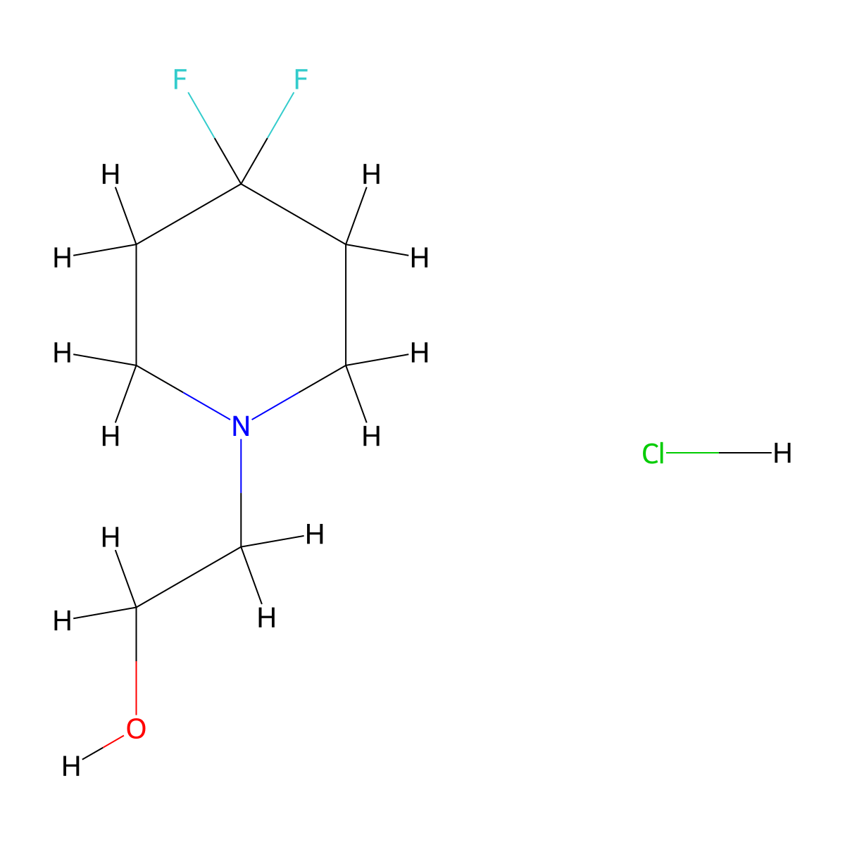 2-(4,4-Difluoropiperidin-1-yl)ethan-1-ol hydrochloride molecular structure, CAS 2097872-93-8