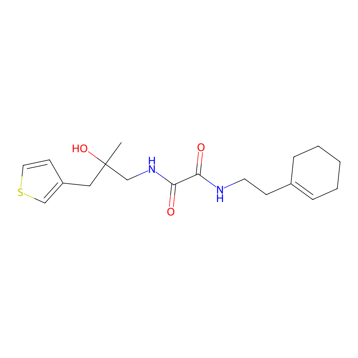N'-[2-(cyclohex-1-en-1-yl)ethyl]-N-{2-hydroxy-2-[(thiophen-3-yl)methyl]propyl}ethanediamide molecular structure, CAS 2097872-97-2