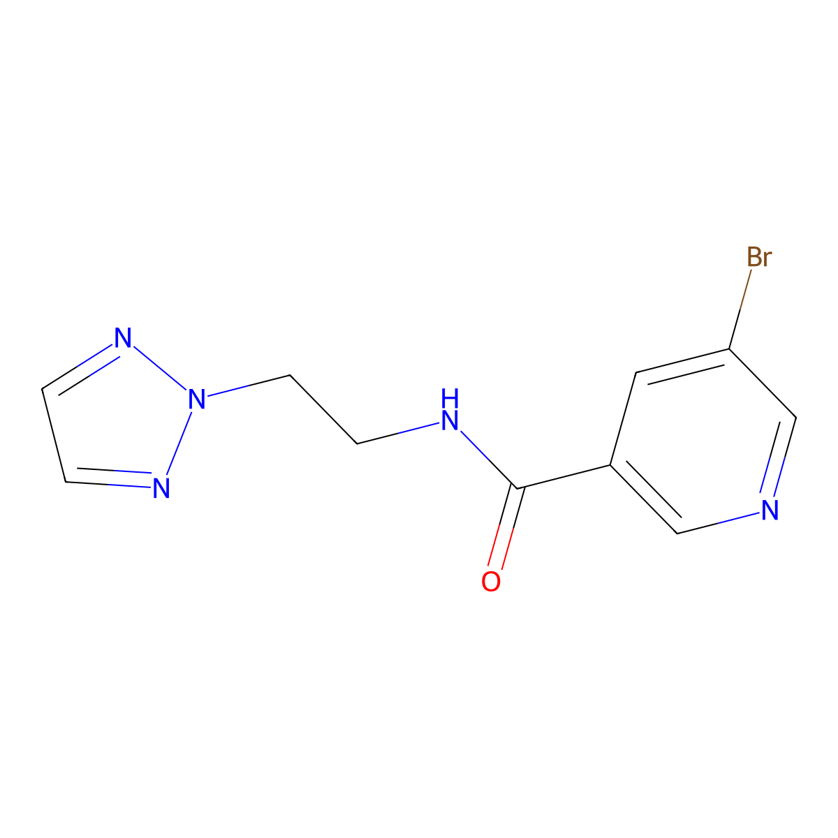 5-bromo-N-[2-(2H-1,2,3-triazol-2-yl)ethyl]pyridine-3-carboxamide molecular structure, CAS 2097873-07-7