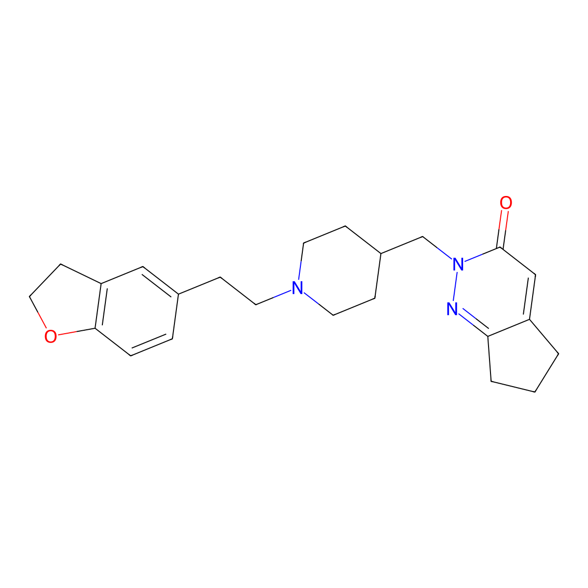 2-({1-[2-(2,3-dihydro-1-benzofuran-5-yl)ethyl]piperidin-4-yl}methyl)-2H,3H,5H,6H,7H-cyclopenta[c]pyridazin-3-one molecular structure, CAS 2097873-09-9