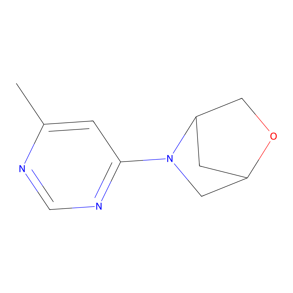 5-(6-Methylpyrimidin-4-yl)-2-oxa-5-azabicyclo[2.2.1]heptane molecular structure, CAS 2097873-12-4