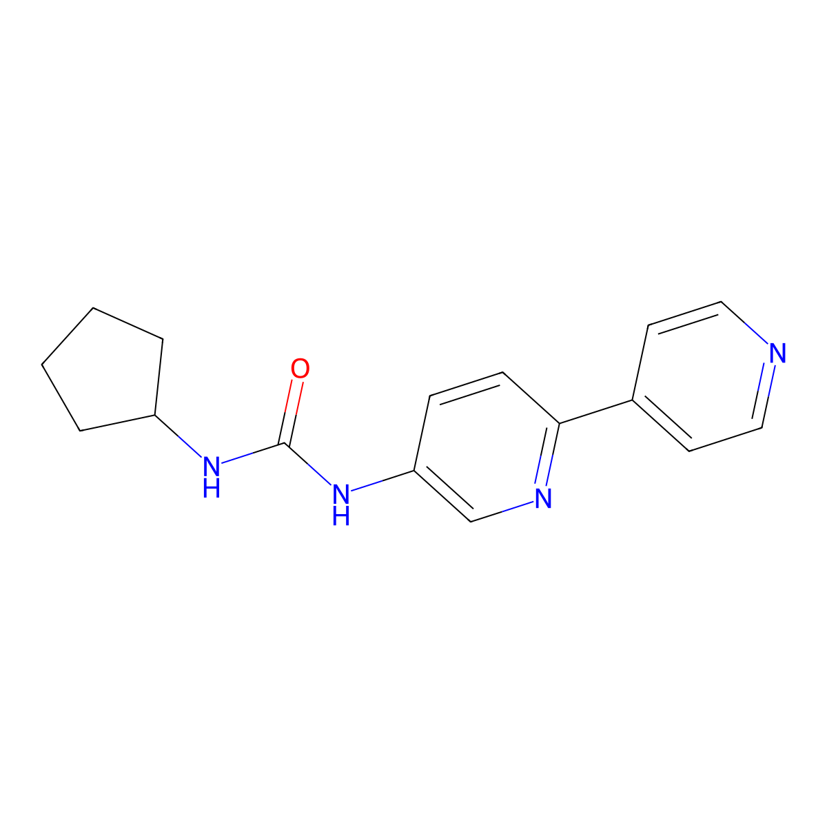1-{[2,4'-Bipyridine]-5-yl}-3-cyclopentylurea molecular structure, CAS 2097873-17-9