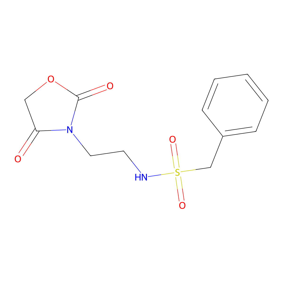 N-[2-(2,4-dioxo-1,3-oxazolidin-3-yl)ethyl]-1-phenylmethanesulfonamide molecular structure, CAS 2097873-22-6