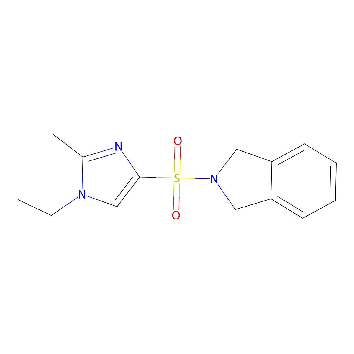 2-[(1-ethyl-2-methyl-1H-imidazol-4-yl)sulfonyl]-2,3-dihydro-1H-isoindole molecular structure, CAS 2097873-26-0