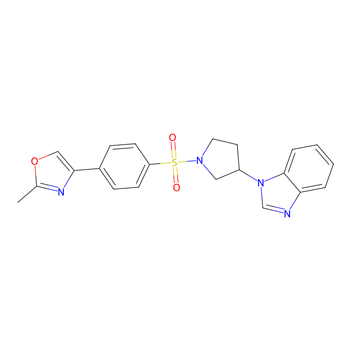 1-{1-[4-(2-methyl-1,3-oxazol-4-yl)benzenesulfonyl]pyrrolidin-3-yl}-1H-1,3-benzodiazole molecular structure, CAS 2097873-43-1