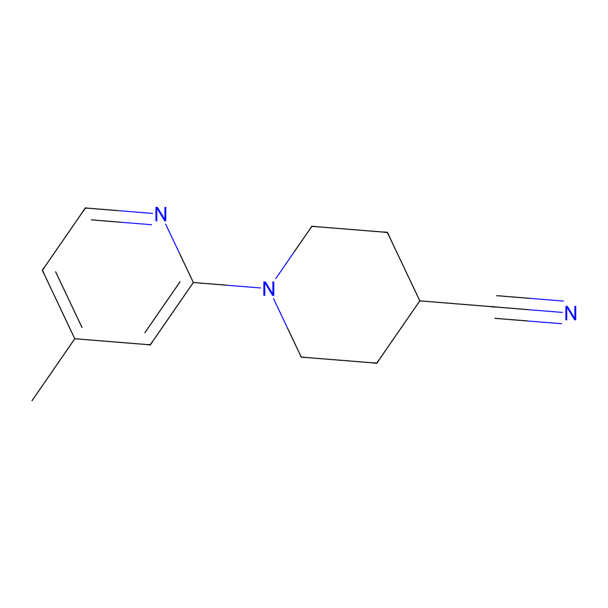 1-(4-Methylpyridin-2-yl)piperidine-4-carbonitrile molecular structure, CAS 2097873-45-3