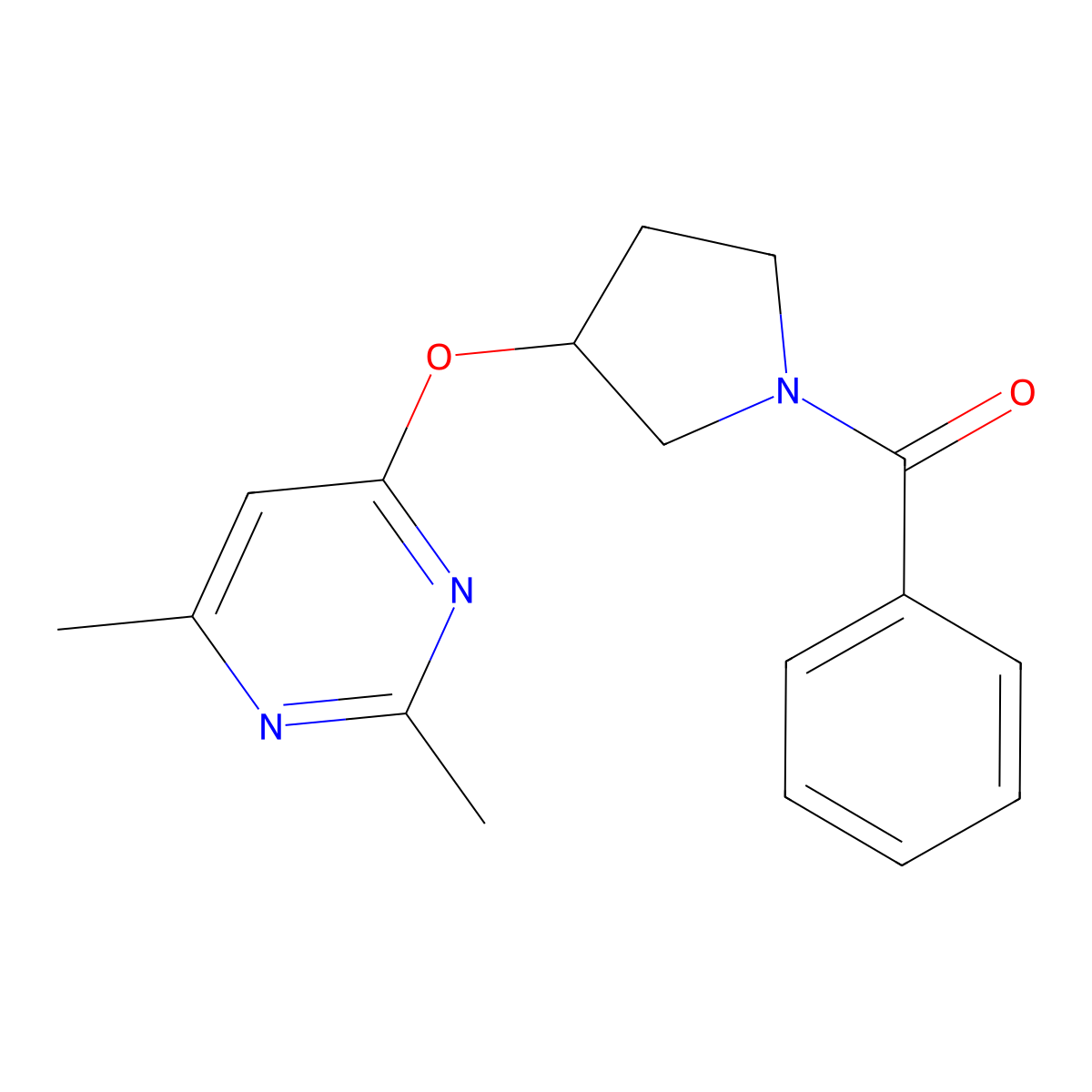 4-[(1-Benzoylpyrrolidin-3-yl)oxy]-2,6-dimethylpyrimidine molecular structure, CAS 2097873-56-6