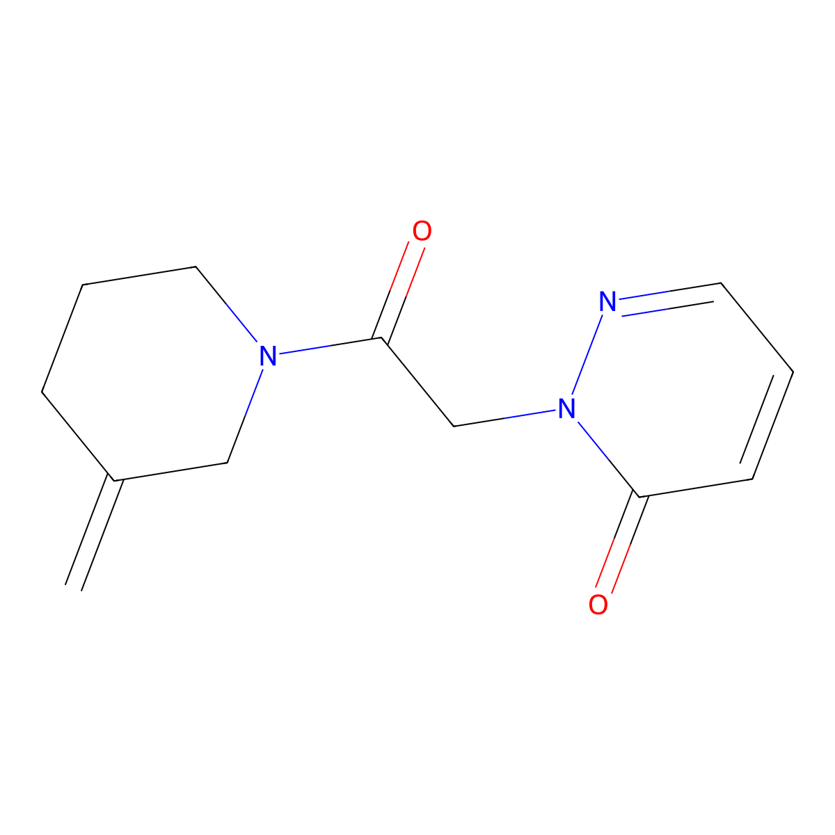 2-[2-(3-Methylidenepiperidin-1-yl)-2-oxoethyl]-2,3-dihydropyridazin-3-one molecular structure, CAS 2097882-71-6